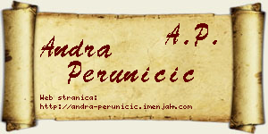 Andra Peruničić vizit kartica